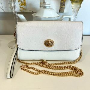 Cream and gold clutch purse